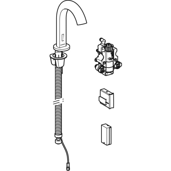 Geberit Vertriebs - Piave WT-Arm., Standmontage, Batterie für UP-Funkt.Box, m.Therm.Misch., swm