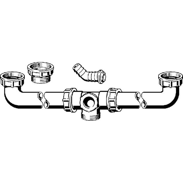 Viega - Ablaufverbindung 792 11/2 x 160-570mm Kunststoff weiss
