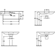 VILLEROY & BOCH - Schrankwaschtisch Avento 1000x470mm re-eckig 1HL. m. ÜL. Stone White cplus