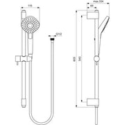 Ideal Standard - Brausekombi. IDEALRAIN EVO, 600mm, 3-Funktionshb. Diamond d:115mm, Chrom
