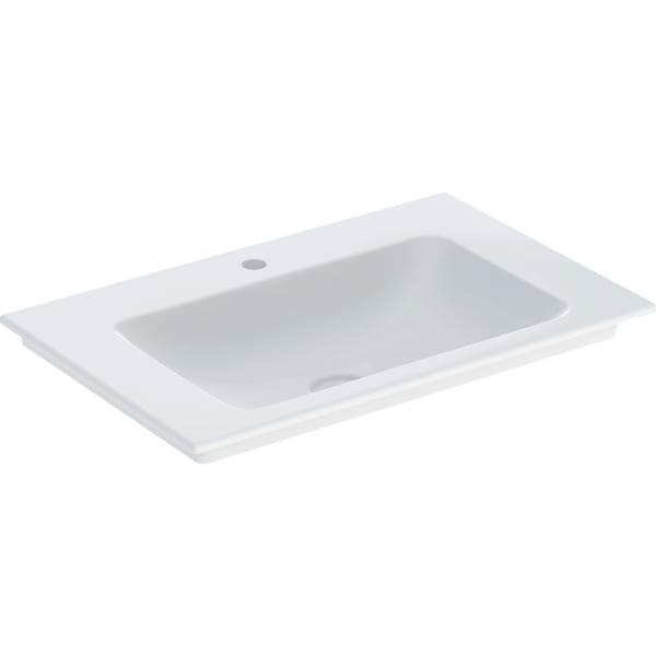 Geberit Vertriebs - ONE Möbelwaschtisch 75x48 cm Abg.verti., m.Hl., o.Ül., weiß, KeraTect