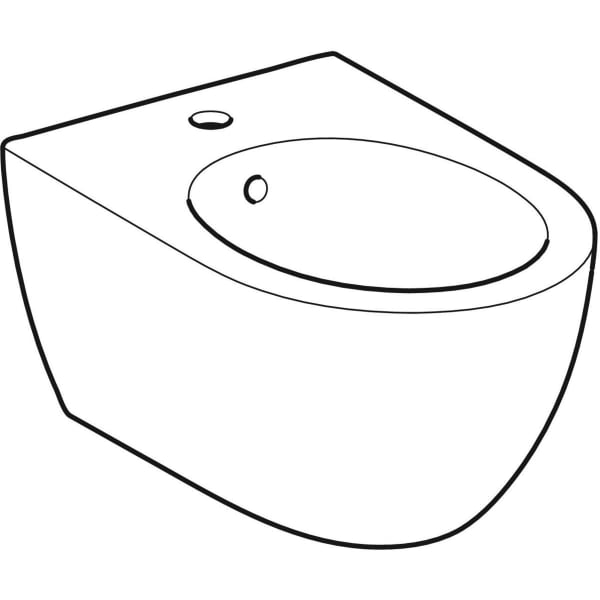 Geberit Vertriebs - Acanto Wandbidet, mit Überlauf geschl. Form, T:53cm, weiß, KeraTect