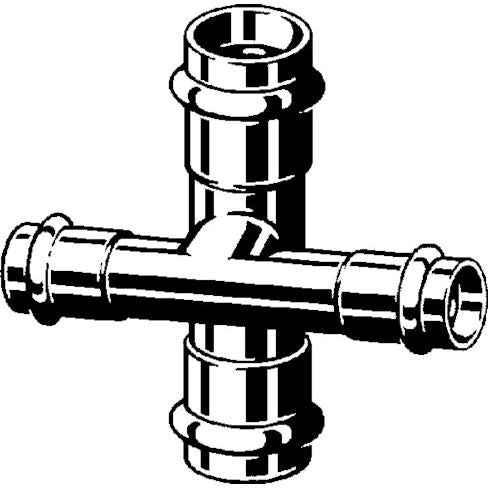 Viega - Kreuzstück PRESTABO 1148 22x15mm Stahl verzinkt