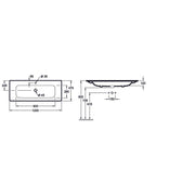 VILLEROY & BOCH - Waschtisch 1200x470mm A18 unterbau- fähig Typ 4A13C501 1 HL weiß