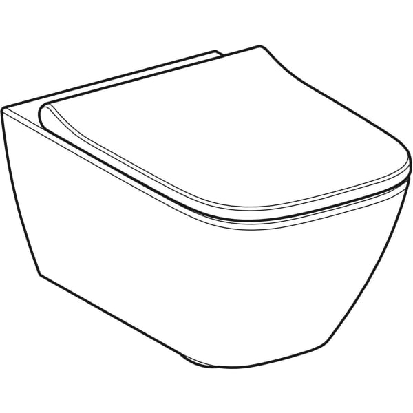 Geberit Vertriebs - Smyle Square Set Wand-WC mit WC-Sitz Tiefspüler, Rimfree, geschl. Form, weiß