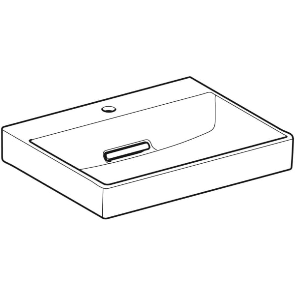 Geberit Vertriebs - ONE Waschtisch 60x48,4 cm, Abg.horiz. m. Hl., o. Ül., weiß, KeraTect/weiß glzd