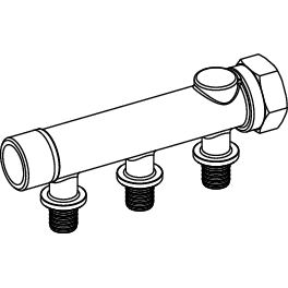 TECE SE - TECEflex Verteiler 3-fach Dim. 16x3/4 Rotguss