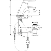 Ideal Standard - Waschtisch EHM LIFT CERAMIX BLUE A5654A chrom
