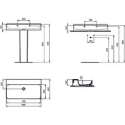 Ideal Standard - Waschtisch CONCA, o.Hl., o.Ül., 800x450x145mm, Weiß