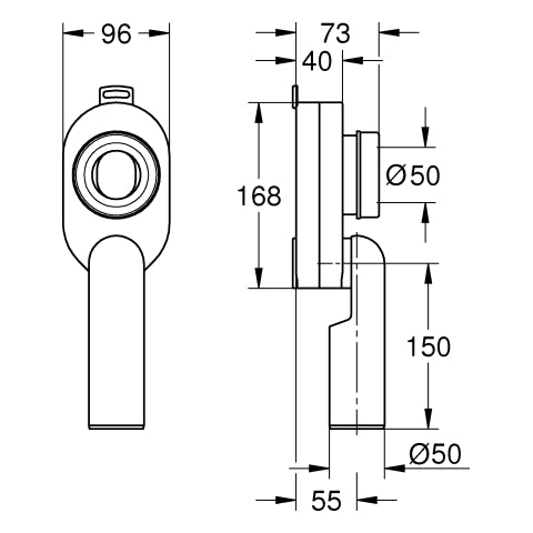 Grohe - Urinal-Absaugeformstück 39733 vertikaler Abgang