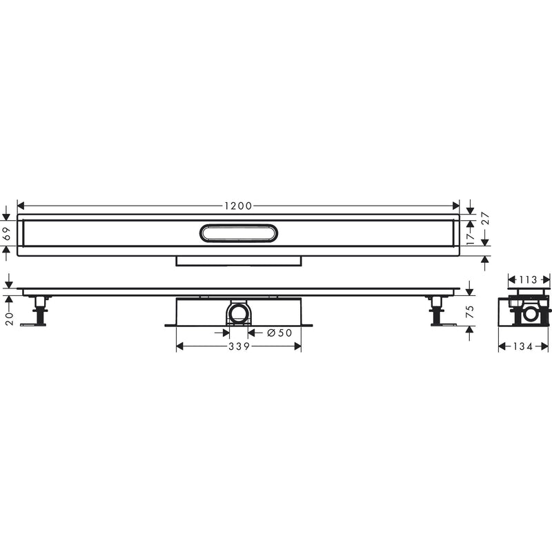 Hansgrohe - Komplettset uBox universal für Standardinstall.1200mm für DR FS