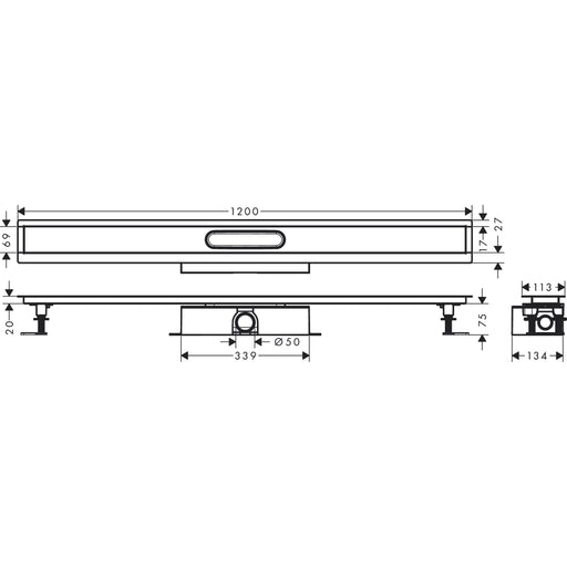 Hansgrohe - Komplettset uBox universal für Standardinstall.1200mm für DR FS