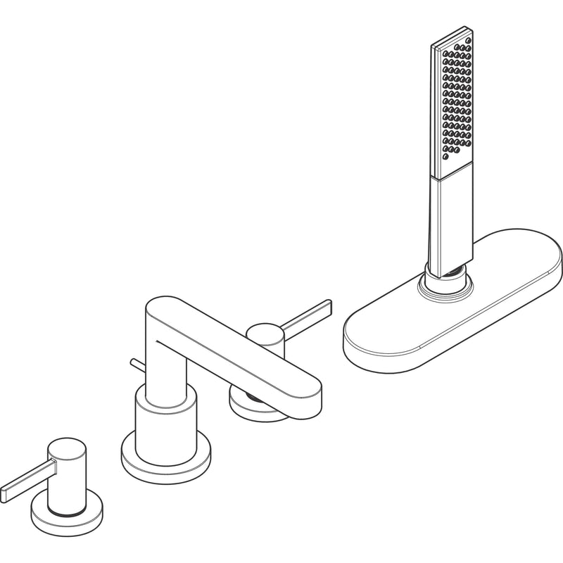 Hansgrohe - 4-Loch Wannenarmatur FINORIS F-Set Wannenrandmontage mit sBox chrom
