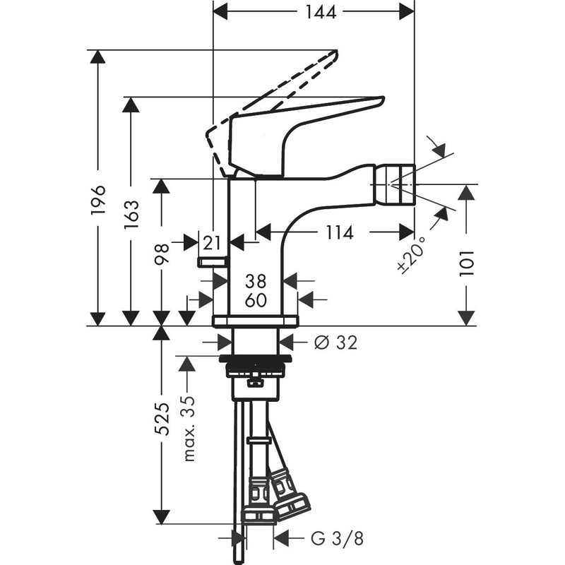 Hansgrohe - Bidetmischer AXOR Citterio E Hebelgriff chrom