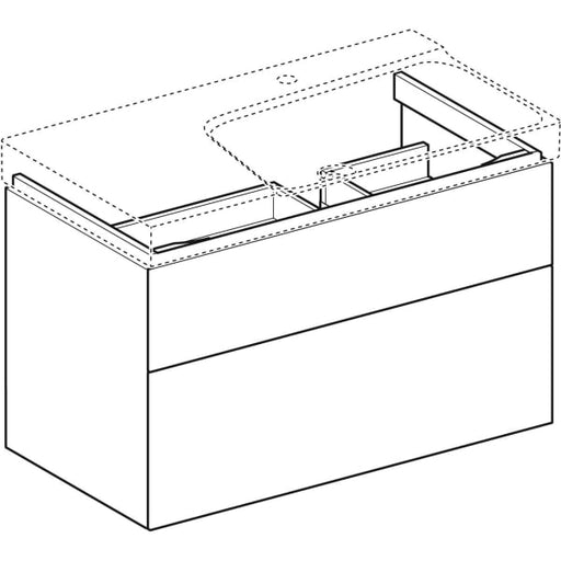 Geberit Vertriebs - Unterschrank XENO2 f. WT m. Ablg. li m. 2 Schubl., 88x53x46,2cm, weiß