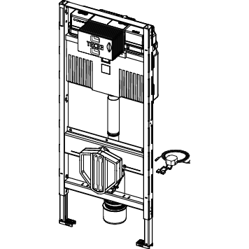 TECE SE - TECEprofil WC-Modul mit Uni-Spülkasten, Hygienespülung, Kaltwasser, BH 1120 mm