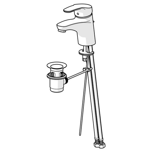 Hansa - Waschtisch EHM HANSAMIX NEU 0109 flexible Schläuche chrom
