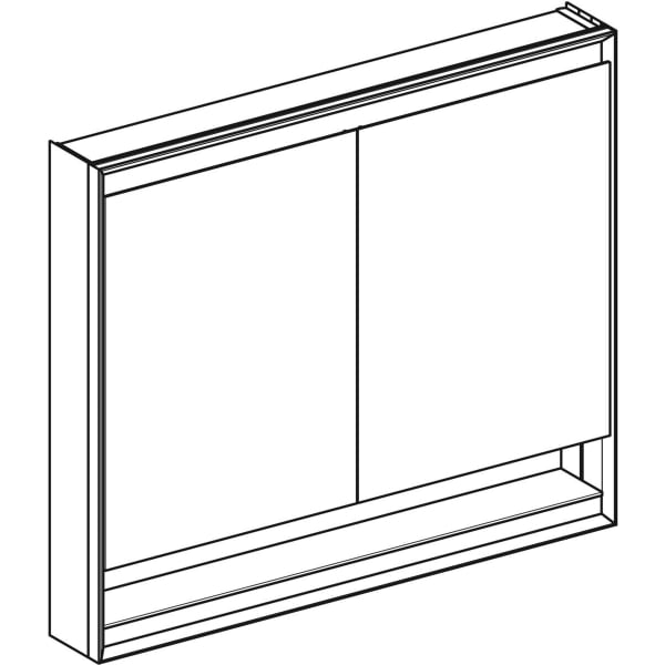 Geberit Vertriebs - ONE Spiegelschrank mit Ni/Comf.Light 2 Türen, AP-Mont., 105x90x15cm, weiß