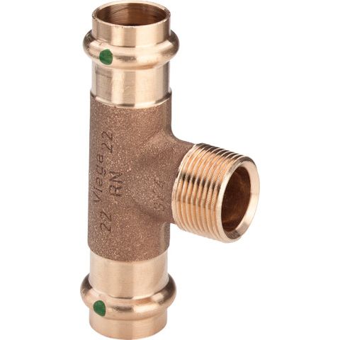 Viega - T-Stück SANPRESS 2217.1 54mm x 1 AG x 54mm Siliziumbronze