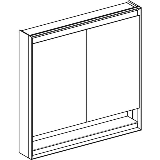 Geberit Vertriebs - ONE Spiegelschrank mit Ni/Comf.Light 2 Türen, AP-Mont., 90x90x15cm, alu