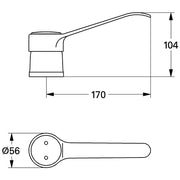 Grohe - Hebel 46093 170mm für Eurodisc Spezial seitlich chrom