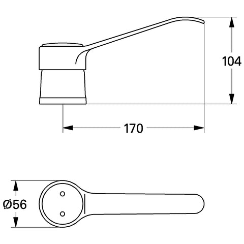 Grohe - Hebel 46093 170mm für Eurodisc Spezial seitlich chrom