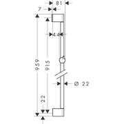 Hansgrohe - Brausenstange Unica'Crometta 900mm chrom ohne Schlauch
