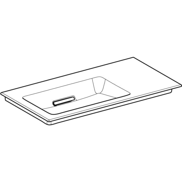 Geberit Vertriebs - ONE MWT 90x47,5cm, Abg.horiz.,Ablg.re o. Hl., o. Ül., weiß, KeraTect/weiß glzd