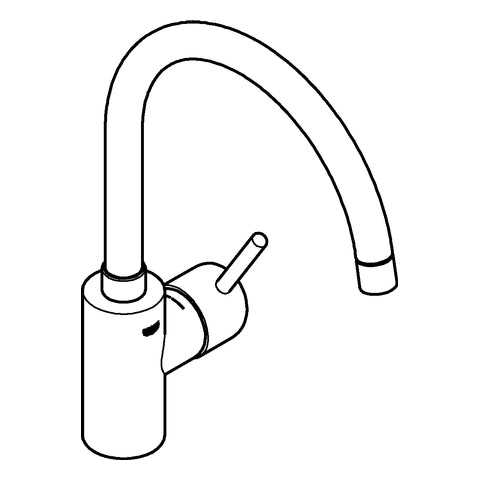 Grohe - EH-SPT-Batterie CONCETTO 32661 hoher Auslauf GROHE ZERO supersteel