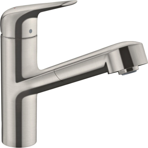 Hansgrohe - Spültischmischer 150 FOCUS M42 Ausziehauslauf 1jet edelstahl-optik