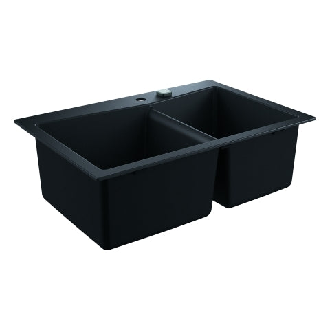 Grohe - Kompositspüle K700 31657 2 Becken 838x559mm Einbau links granit schwarz