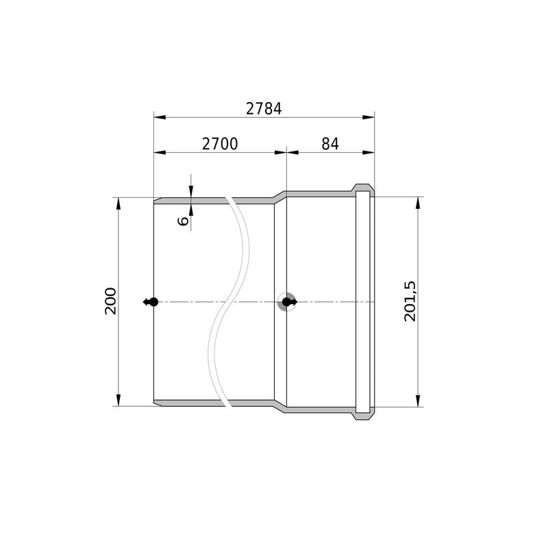 Wavin - Rohr AS+ DN 200 2,70 m S/PL