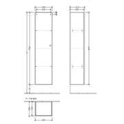 VILLEROY & BOCH - Hochschrank A18 400x1700x338mm 1 Tür Anschlag links VS=White