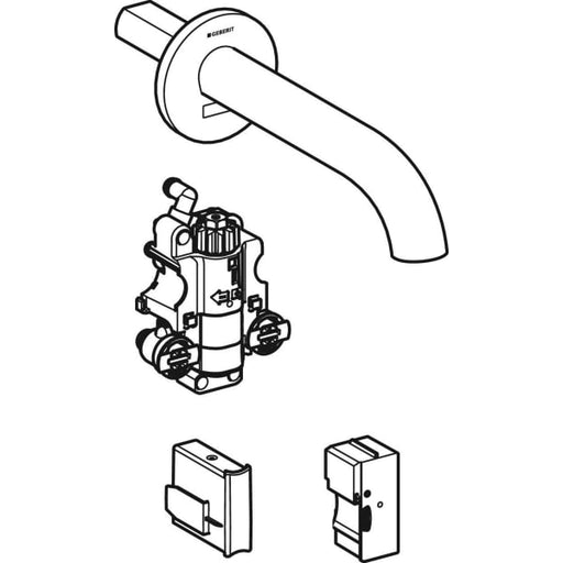 Geberit Vertriebs - Piave WT-Arm., Wandmontage, Netzbetr. f. UP-Funkt.Box, Therm.Mi.,L:22cm, chrg