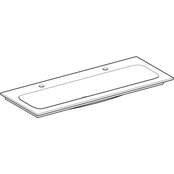 Geberit Vertriebs - iCon Light Möbelwaschtisch 120x48cm zwei Hahnlöcher, o. Ül., weiß, KeraTect
