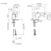 Dornbracht - Waschtisch EHM m.Ablaufgarnitur LULU 33500710-06 Ausladung 155mm platin geb