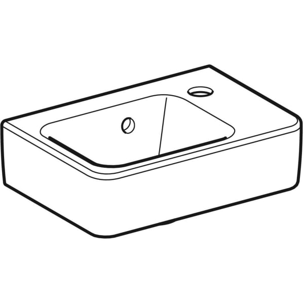 Geberit Vertriebs - RENOVA Plan HWB, verk. Ausladung 36x25cm, mit Hahnloch , m.Ül., weiß