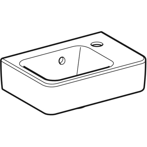 Geberit Vertriebs - RENOVA Plan HWB, verk. Ausladung 36x25cm, mit Hahnloch , m.Ül., weiß