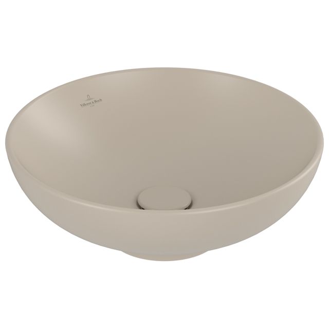 VILLEROY & BOCH - Aufsatzwaschbecken Loop&Friends 420x420mm Rund m. ÜL. Almond CeramicPlus