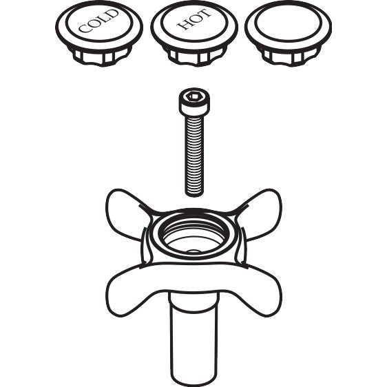 Hansgrohe - Griff AXOR Montreux 2-Griff Wasch- tischarmatur warm/kalt polished nickel