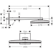 Hansgrohe - Kopfbrause RAINMAKER Select 460 1jet weiß/chrom mit Brausearm 450mm