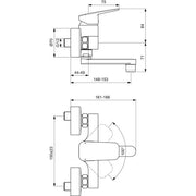 Ideal Standard - Wand-Waschtischarmatur CERAPLAN Ausld.148-153mm Chrom