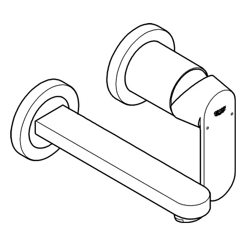 Grohe - 2-Loch-WT-Batt. EUROSMART C 19381 Stichmaß 110 mm Ausladung 170 mm chrom