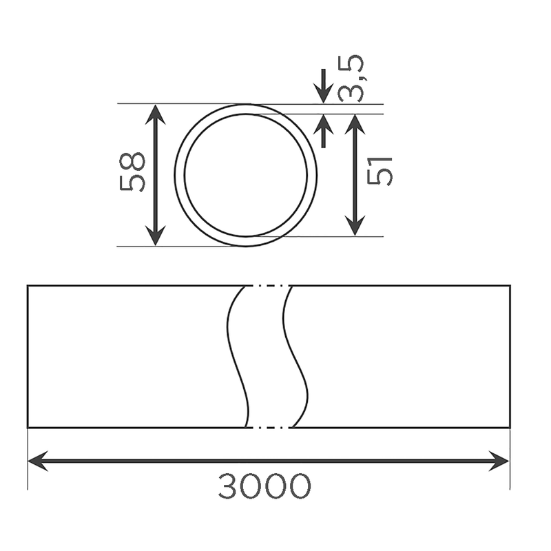 Fornatis - Rohr DN 50x3000 per Stück