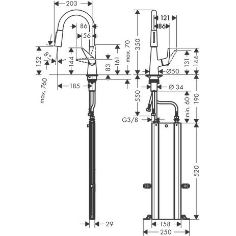 Hansgrohe - Spültischmischer 160 TALIS M51 Ausziehbrause 2jet sBox edelstahl-optik