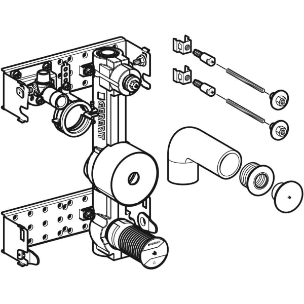 Geberit Vertriebs - GIS Set Waschtisch für Standarmatur 1 WZ-Strecke, UP-Absperrv. u. T-St