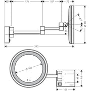 Hansgrohe - Rasierspiegel ADDSTORIS mattschwarz mit LED Licht