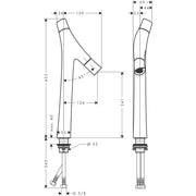 Hansgrohe - Zweigriff Waschtischarmatur 240 AXOR Starck Organic ohne Ablaufgarnitur chrom