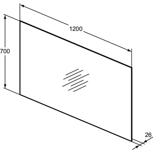 Ideal Standard - Spiegel MIRROR&LIGHT, 55W, m. Ambientelicht, 1200x26x700mm