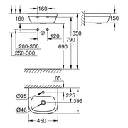 Grohe - Handwaschbecken EURO Keramik 39324 45cm alpinweiß